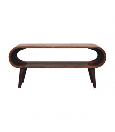 Artisan Furniture Solid Wood Amaya Nordic Style Coffee Table, 1 Open Slot, Dark Brown