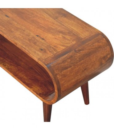 Artisan Furniture Solid Wood Amaya Nordic Style Coffee Table, 1 Open Slot, Dark Brown