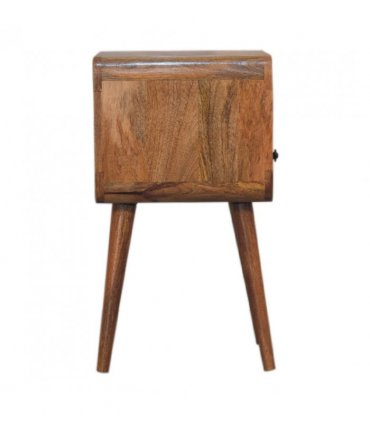Artisan Furniture Solid Wood Mini Oakish Curve Open Bedside, 1 Drawer, 1 Open Slot