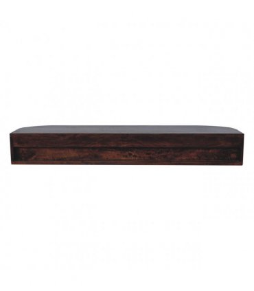 Artisan Furniture Solid Wood Lunar 2 Drawer Wall Mounted Console, 1 Open Slot, Dark Brown