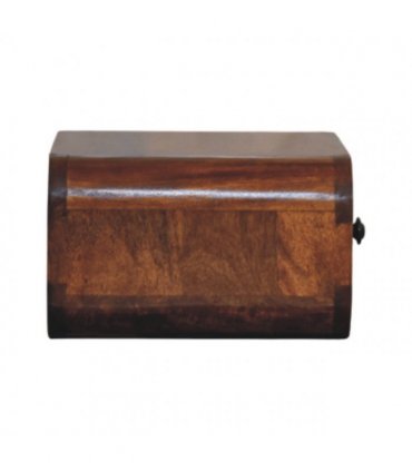 Artisan Furniture Solid Wood Avora Mini Wall-Mounted Chestnut 1 Drawer Nightstand, Dark Brown