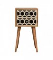 Artisan Furniture Solid Wood Mini Bone Inlay 2 Drawer Bedside, Brown And Black