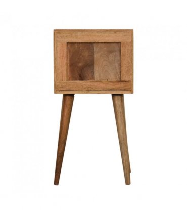 Artisan Furniture Solid Wood Mini Bone Inlay 2 Drawer Bedside, Brown And Black