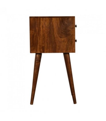 Artisan Furniture Solid Wood Mini 2 Drawer Chestnut Bedside, Dark Brown