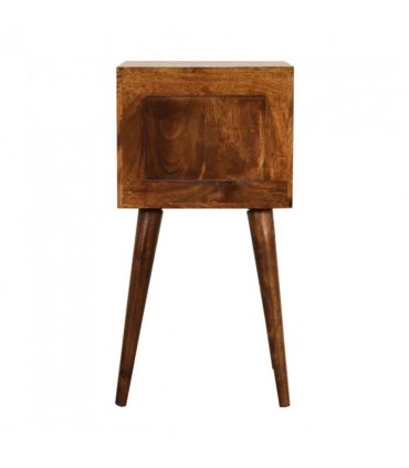 Artisan Furniture Solid Wood Mini 2 Drawer Chestnut Bedside, Dark Brown