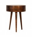 Artisan Furniture Solid Wood Chestnut Semi Circle Bedside, Dark Brown, 1 Drawer