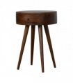 Artisan Furniture Solid Wood Nordic Chestnut Circular Bedside, Brown, 1 Drawer
