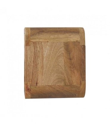 Artisan Furniture Solid Wood Extra Mini Wall Mounted Curved Oak-ish Bedside with Open Slot, Brown, 1 Drawer, 1 Shelve
