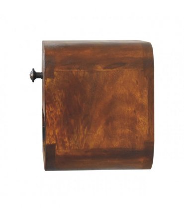 Artisan Furniture Solid Wood Extra Mini Curved Chestnut Bedside with Open Slot, Brown, 1 Drawer