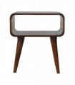 Artisan Furniture Solid Wood Curved Open Chestnut Bedside, Dark Brown, 1 Open Slot