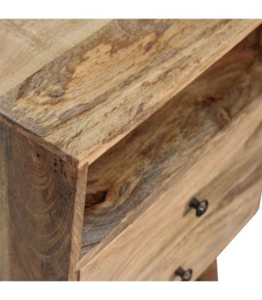 Artisan Furniture Solid Wood Classic Oak-ish Bedside, Beige, 2Drawers