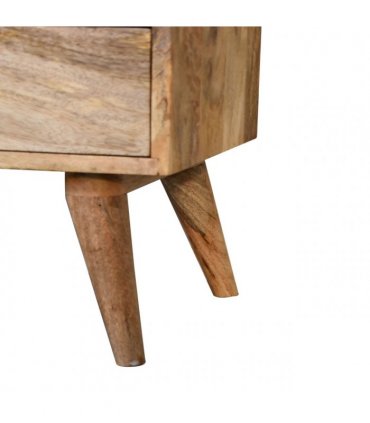 Artisan Furniture Solid Wood Classic Oak-ish Bedside, Beige, 2Drawers