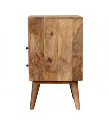Artisan Furniture Solid Wood Classic Oak-ish Bedside, Beige, 2Drawers