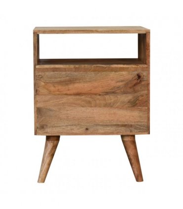 Artisan Furniture Solid Wood Classic Oak-ish Bedside, Beige, 2Drawers