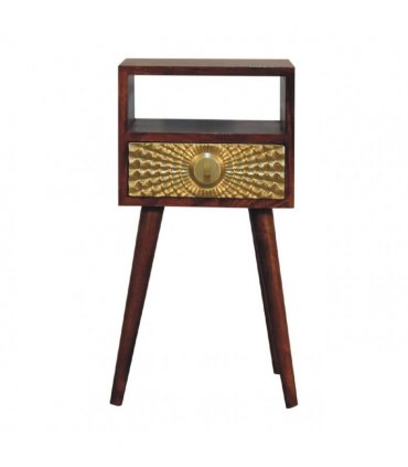 Artisan Furniture Solid Wood Eden Mini Bedside, Brown, 1Drawer