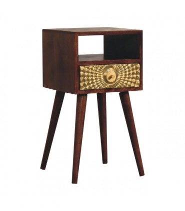 Artisan Furniture Solid Wood Eden Mini Bedside, Brown, 1Drawer