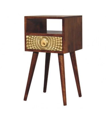 Artisan Furniture Solid Wood Eden Mini Bedside, Brown, 1Drawer