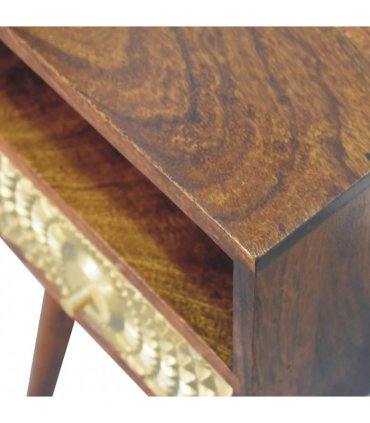 Artisan Furniture Solid Wood Eden Mini Bedside, Brown, 1Drawer