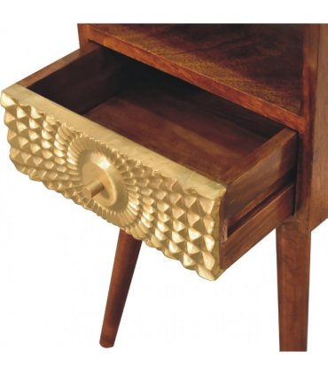 Artisan Furniture Solid Wood Eden Mini Bedside, Brown, 1Drawer