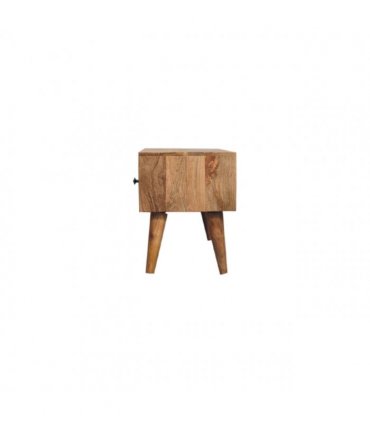 Artisan Furniture Solid Wood Classic Oak-ish Coffee Table, 2 Drawers & 1 Open Slot, Beige