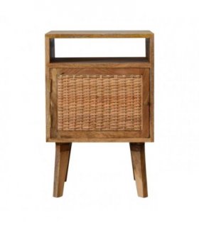 Artisan Furniture Solid Wood Knit Door Bedside, Brown, 1 Door