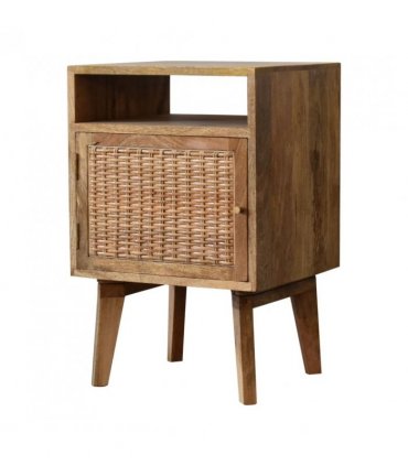 Artisan Furniture Solid Wood Knit Door Bedside, Brown, 1 Door