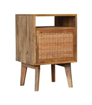 Artisan Furniture Solid Wood Knit Door Bedside, Brown, 1 Door