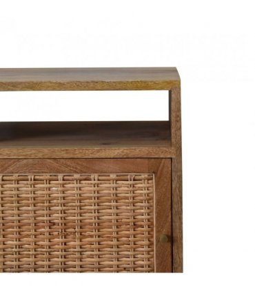 Artisan Furniture Solid Wood Knit Door Bedside, Brown, 1 Door