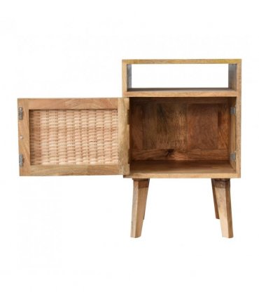 Artisan Furniture Solid Wood Knit Door Bedside, Brown, 1 Door