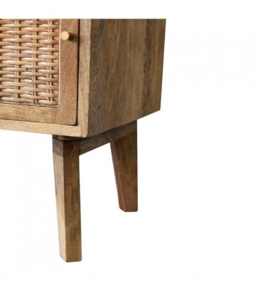 Artisan Furniture Solid Wood Knit Door Bedside, Brown, 1 Door