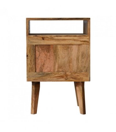 Artisan Furniture Solid Wood Knit Door Bedside, Brown, 1 Door