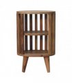 Artisan Furniture Solid Wood Ariella Double Shelf Oak-ish Bedside, Brown, 2 Shelves