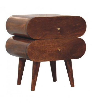Artisan Furniture Solid Wood Bubble Chestnut Bedside, Brown, 2 Drawers