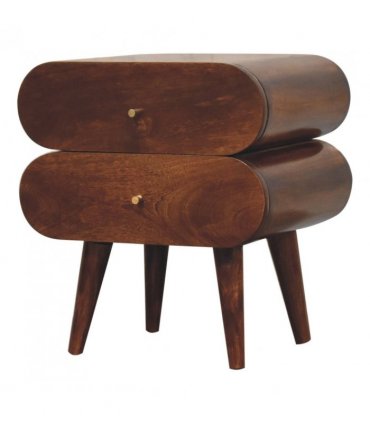 Artisan Furniture Solid Wood Bubble Chestnut Bedside, Brown, 2 Drawers