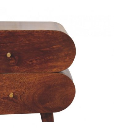 Artisan Furniture Solid Wood Bubble Chestnut Bedside, Brown, 2 Drawers