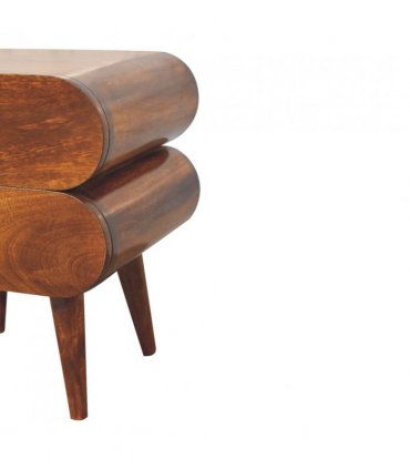 Artisan Furniture Solid Wood Bubble Chestnut Bedside, Brown, 2 Drawers