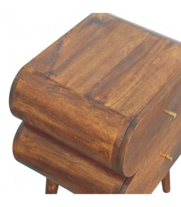 Artisan Furniture Solid Wood Bubble Chestnut Bedside, Brown, 2 Drawers