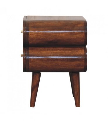 Artisan Furniture Solid Wood Bubble Chestnut Bedside, Brown, 2 Drawers
