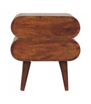 Artisan Furniture Solid Wood Bubble Chestnut Bedside, Brown, 2 Drawers