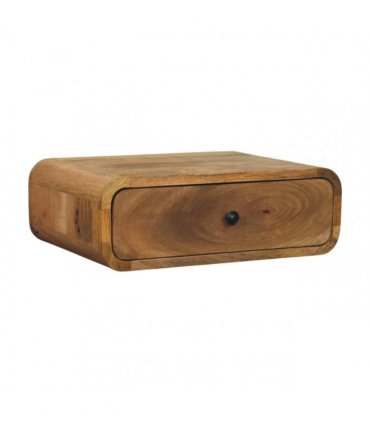 Artisan Furniture Solid Wood Avora Wall-Mounted Oak-ish 1 Drawer Nightstand, Brown