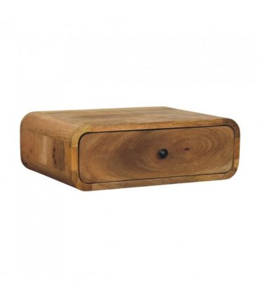 Artisan Furniture Solid Wood Avora Wall-Mounted Oak-ish 1 Drawer Nightstand, Brown