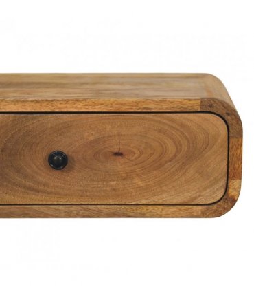 Artisan Furniture Solid Wood Avora Wall-Mounted Oak-ish 1 Drawer Nightstand, Brown
