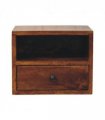 Artisan Furniture Solid Wood Solis 1-Drawer Chestnut Wall Mounted Nightstand, 1 Shelf, Brown