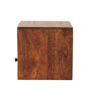 Artisan Furniture Solid Wood Solis 1-Drawer Chestnut Wall Mounted Nightstand, 1 Shelf, Brown