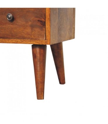Artisan Furniture Solid Wood Classic Chestnut Coffee Table, 2 Drawers, 1 Open Slot, Dark Brown