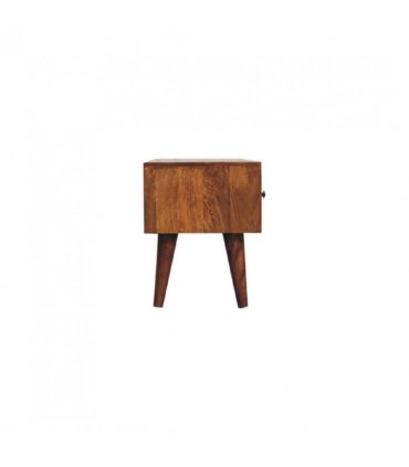 Artisan Furniture Solid Wood Classic Chestnut Coffee Table, 2 Drawers, 1 Open Slot, Dark Brown