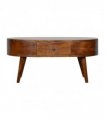 Artisan Furniture Solid Wood Chestnut Rounded Coffee Table, 2 Drawers, Dark Brown