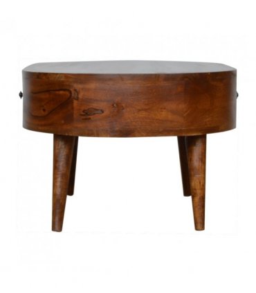 Artisan Furniture Solid Wood Chestnut Rounded Coffee Table, 2 Drawers, Dark Brown