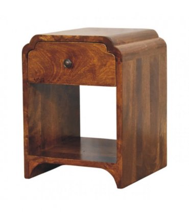 Artisan Furniture Solid Wood Newton Mini Chestnut Nightstand with a drawer and open shelf