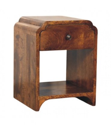 Artisan Furniture Solid Wood Newton Mini Chestnut Nightstand with a drawer and open shelf